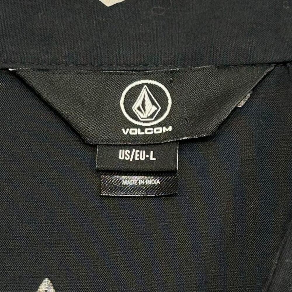 Volcom Men's Patterson Short Sleeve Button Up Shirt Black Geometric Stone L - Picture 4 of 9